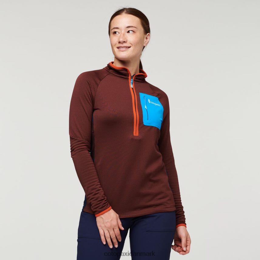 Cotopaxi otero fleece pullover med halv lynlås Kvinder tøj kastanje/maritime 8FJ28H24